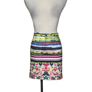 CLOVER CANYON Surf Shack neoprene mini pencil skirt size XS